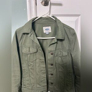 Old Navy Army Green Denim Jacket Size M